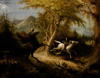 Il cavaliere senza testa che insegue Ichabod Crane